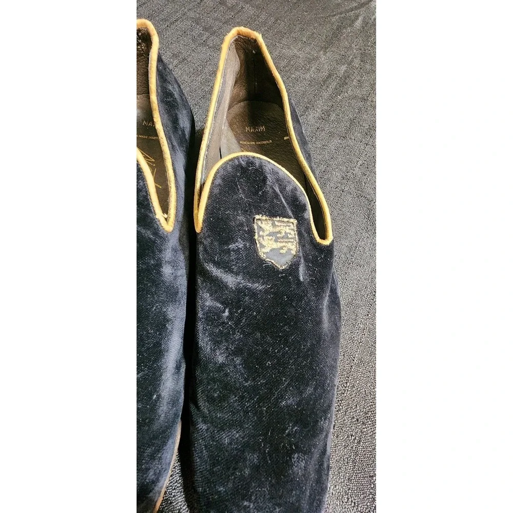Vintage BALLY Siesta Bespoke Black Slip-on Alpha Sole Men Size 9 Velvet‎ 80s 90s